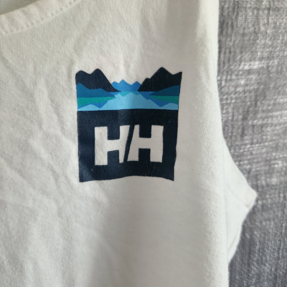 Helly Hansen White Graphic Mountain Logo Tank Top XS Regular 62986 - Picture 2 of 6